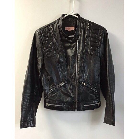 Specalemode Pour Le Sport Jackets & Blazers - Vintage - POUR LE SPORT Women's 90's Black Leather Jacket - 13/14 🤍